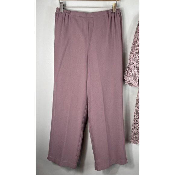 2 pc Maya Brooke Lace Top & Pants Set Dusty Rose Size 10 - Picture 4 of 16